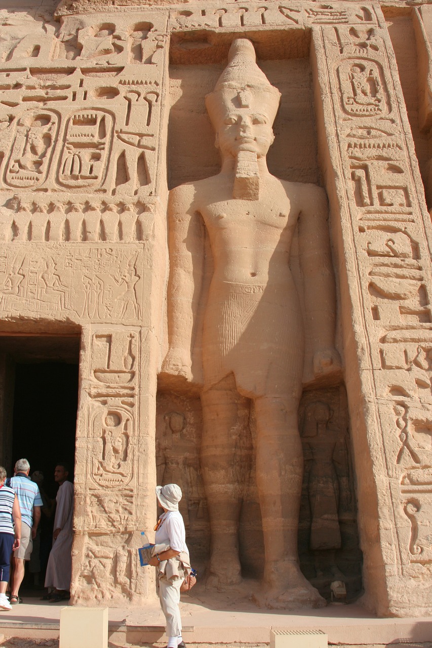 Egiptas, Aswan, Abu Simbel, Nile, Upė, Šventykla, Griuvėsiai, Senovės, Mėlynas Dangus, Faraonas