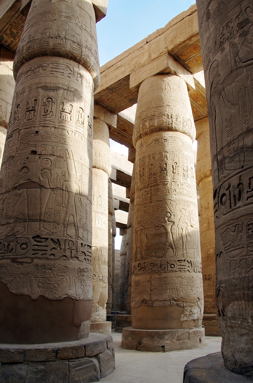 Egiptas,  Karnako,  Šventykla,  Amen,  Kolonada,  Ramsčiai,  Stulpeliai,  Architektūra,  Senovinis,  Faraonas