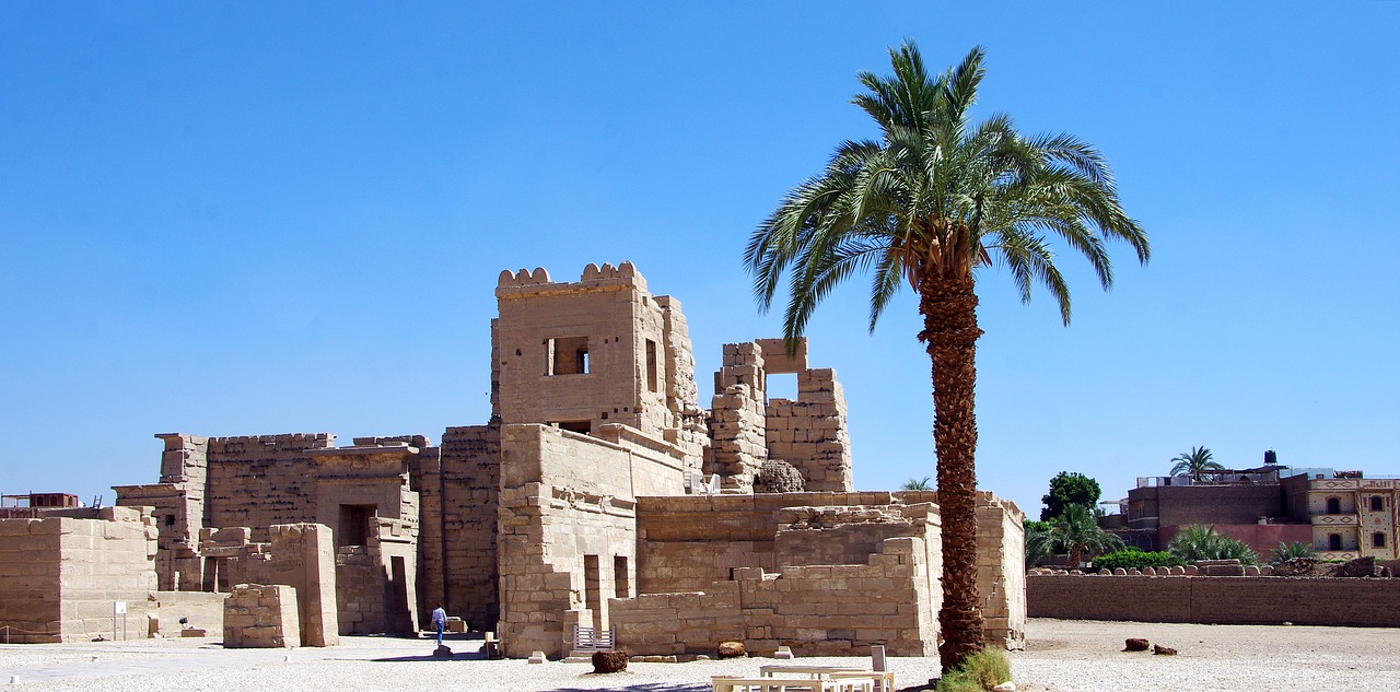 Egiptas,  Tėbai,  Medinet Habu-,  Luxor,  Šventykla,  Ramses 3,  Senovinis,  Architektūra,  Sugadinti,  Šventykla Milijonus Metų