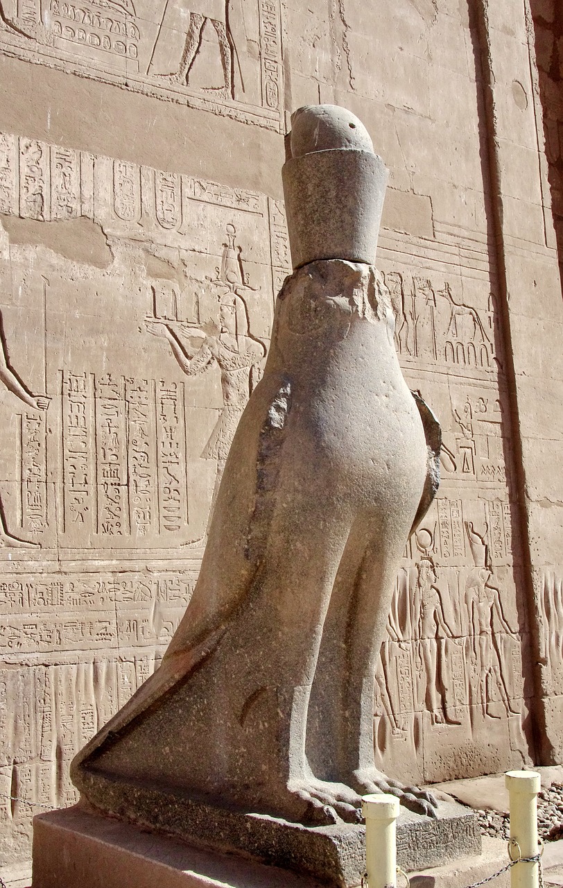 Egiptas,  Edfu,  Šventykla,  Statula,  Amputowany,  Horus,  Divinity,  Falcon,  Istorija,  Simbolis