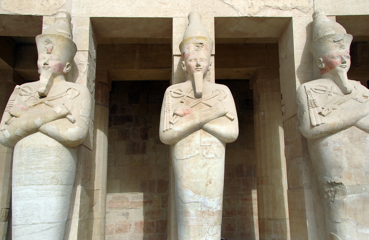 Egiptas,  Slėnis Karalienėmis,  Hatshepsut,  Šventyklos Ramsčiai,  Statulas,  Faraonas-Moteris,  Skulptūra,  Menas,  Architektūra,  Senoviniai Griuvėsiai