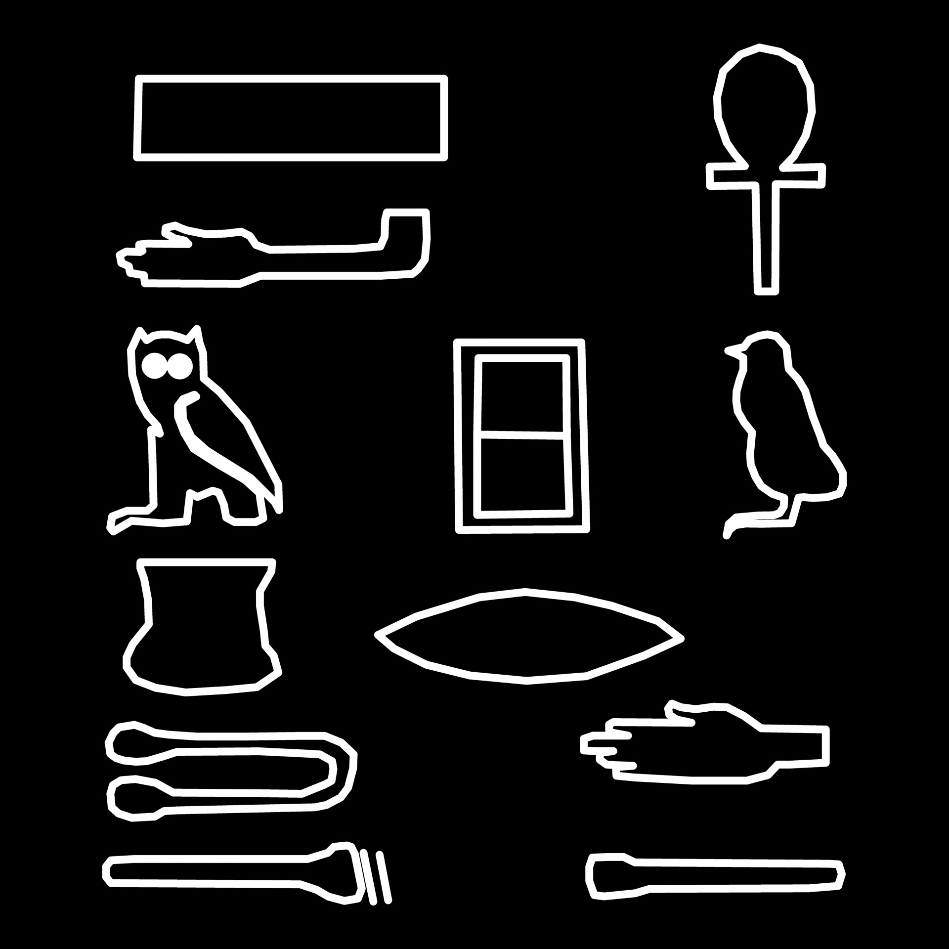 Piešimas,  Nustatyti,  Grupė,  Egyptian,  Simboliai,  Balta,  Rašymas,  Vaizduojamoji,  Hieroglifas,  Juoda