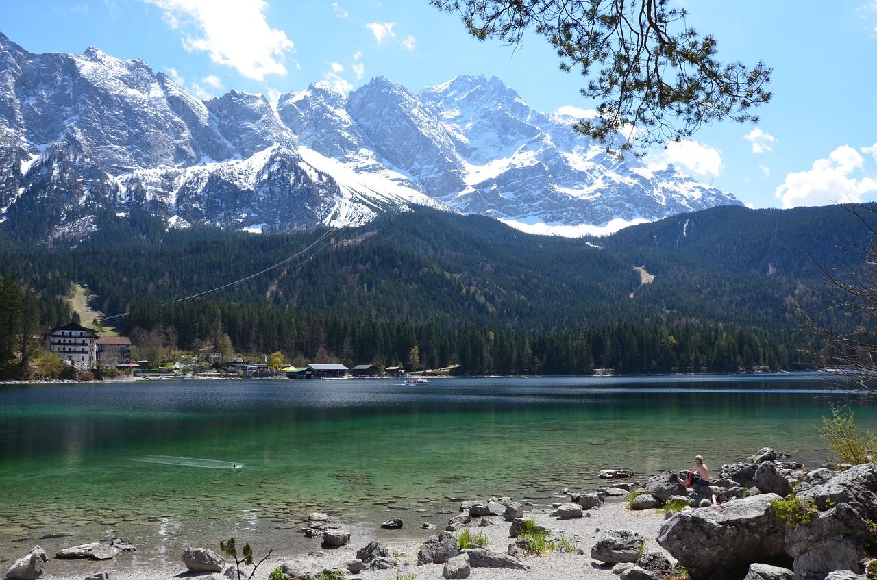 Eibsee, Grainau, Ežeras, Vanduo, Bavarija, Kalninis Ežeras, Nuotaika, Vandens Atspindys, Oras Akmuo, Kraštovaizdis