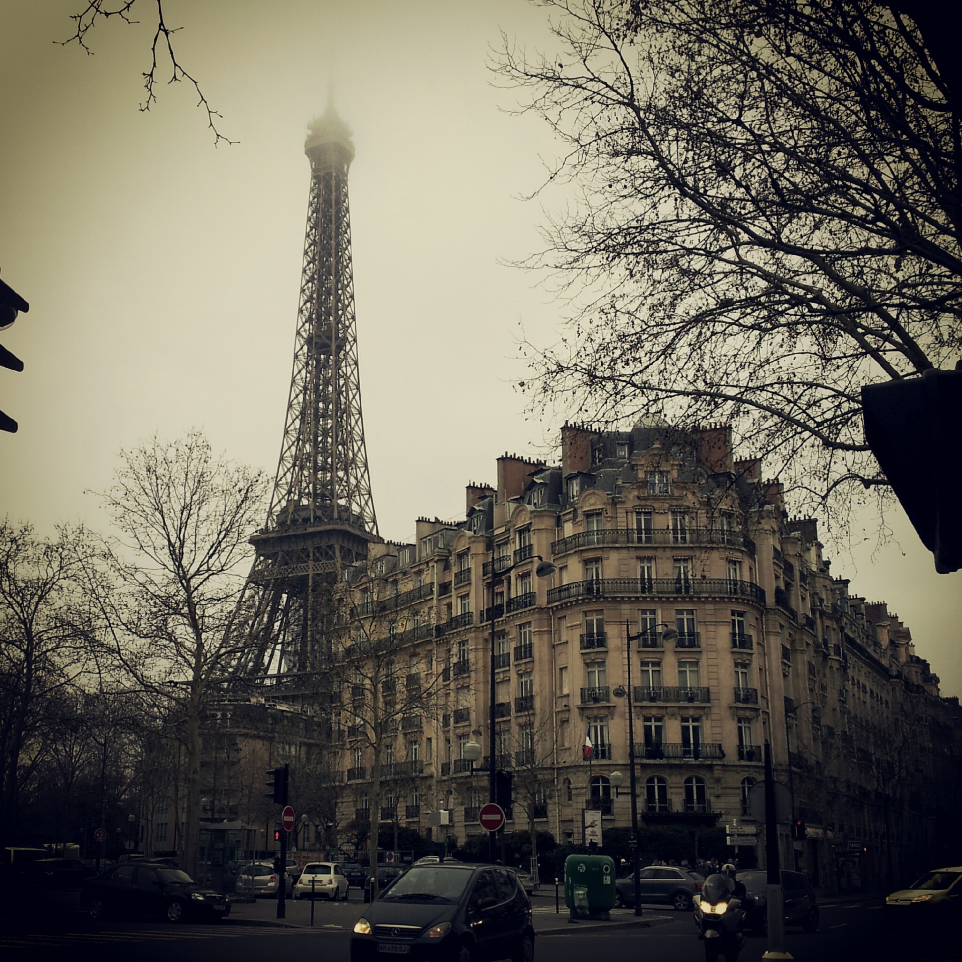 Medžiai,  Eifelio & Nbsp,  Bokštas,  Miestas,  Paris,  Miesto,  Automobiliai,  Grunge,  Architektūra,  Gatvė