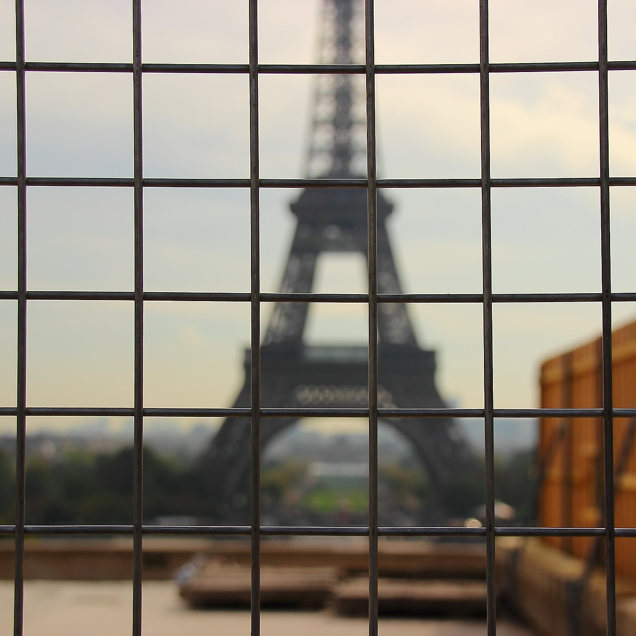 Eifelio Bokštas, Paris, France, Neryškus, Bokštas, Orientyras, Plienas, Pastatas, Turistų Atrakcijos, Tvora