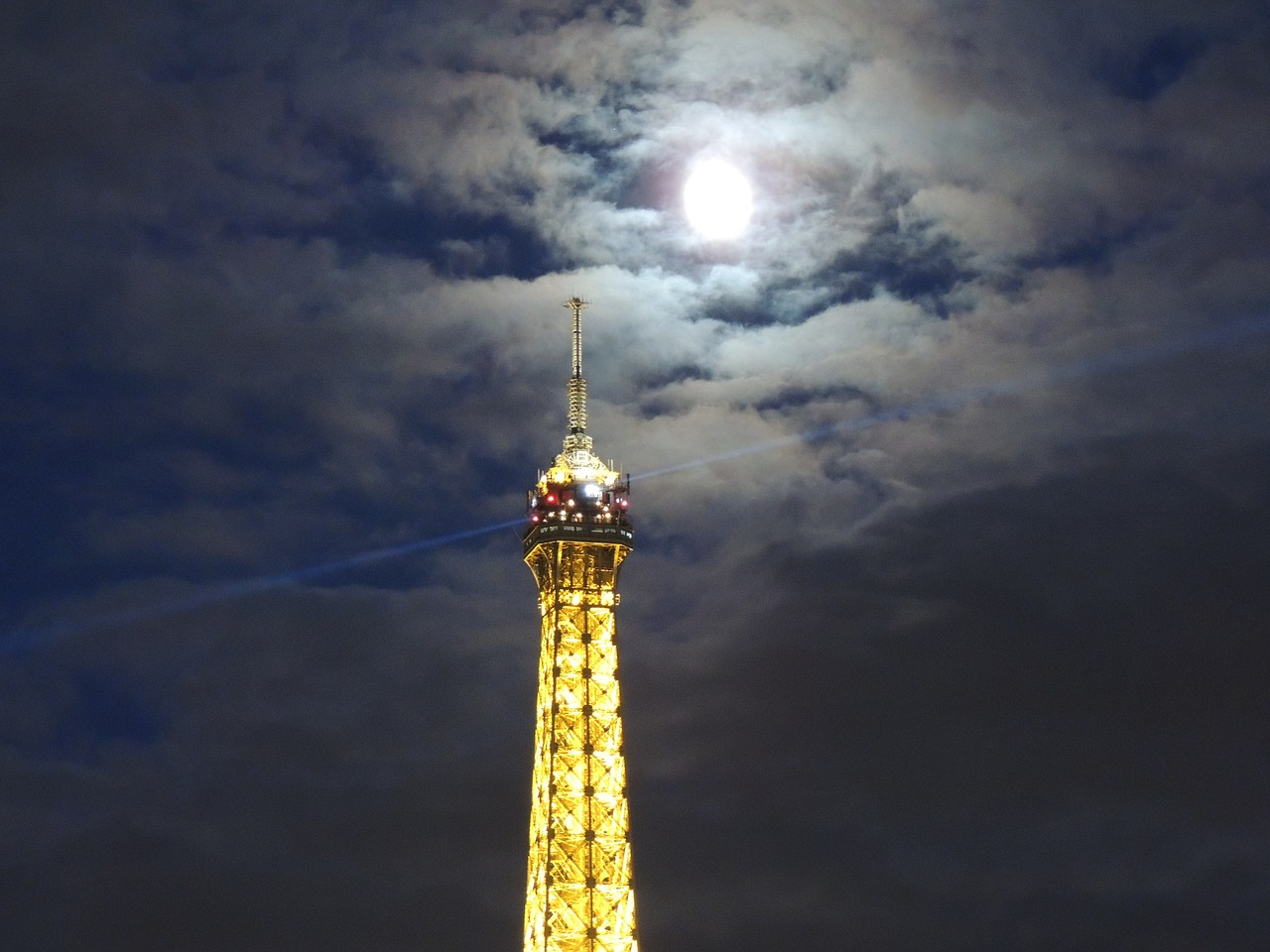 Eifelio Bokštas, Paris, Pilnatis, Naktis, Nemokamos Nuotraukos,  Nemokama Licenzija