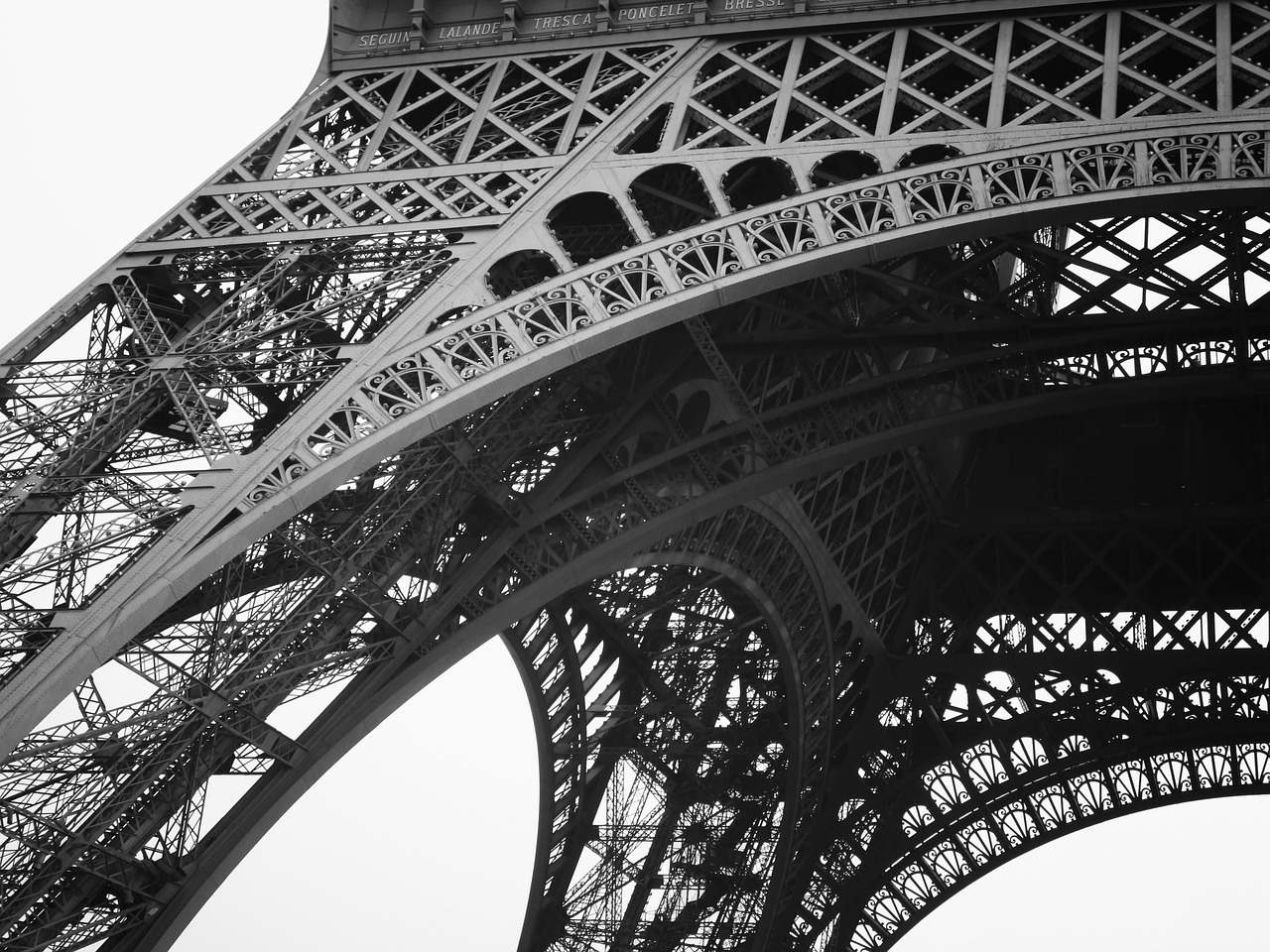 Eifelio Bokštas, Paris, Orientyras, Architektūra, Juoda Ir Balta, Europa, France, Bokštas, Eifelis, Turizmas