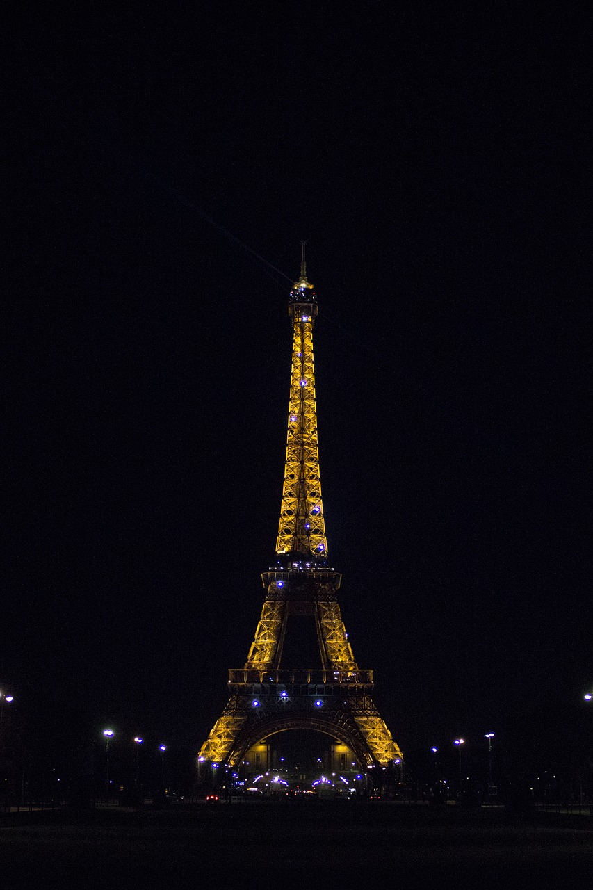 Eifelio Bokštas, Naktis, Apšviestas, Paris, France, Orientyras, Žinomas, Architektūra, Turizmas, Europa