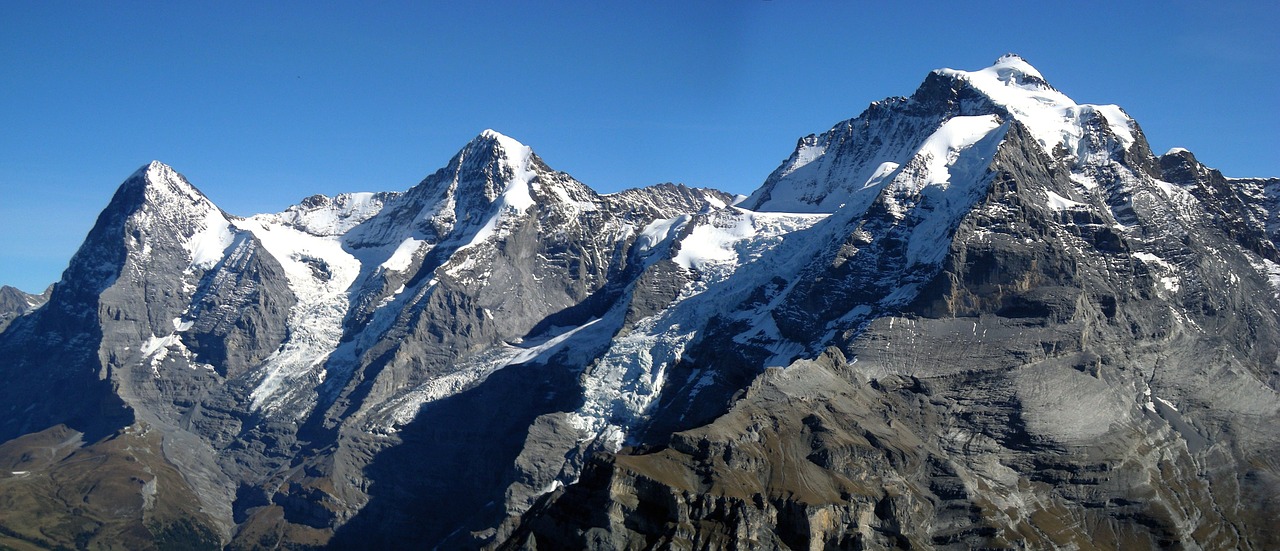 Eigeris, Kalnai, Mönch, Jungfrau, Sniegas, Sportas, Alpės, Ledynas, Kraštovaizdis, Panorama