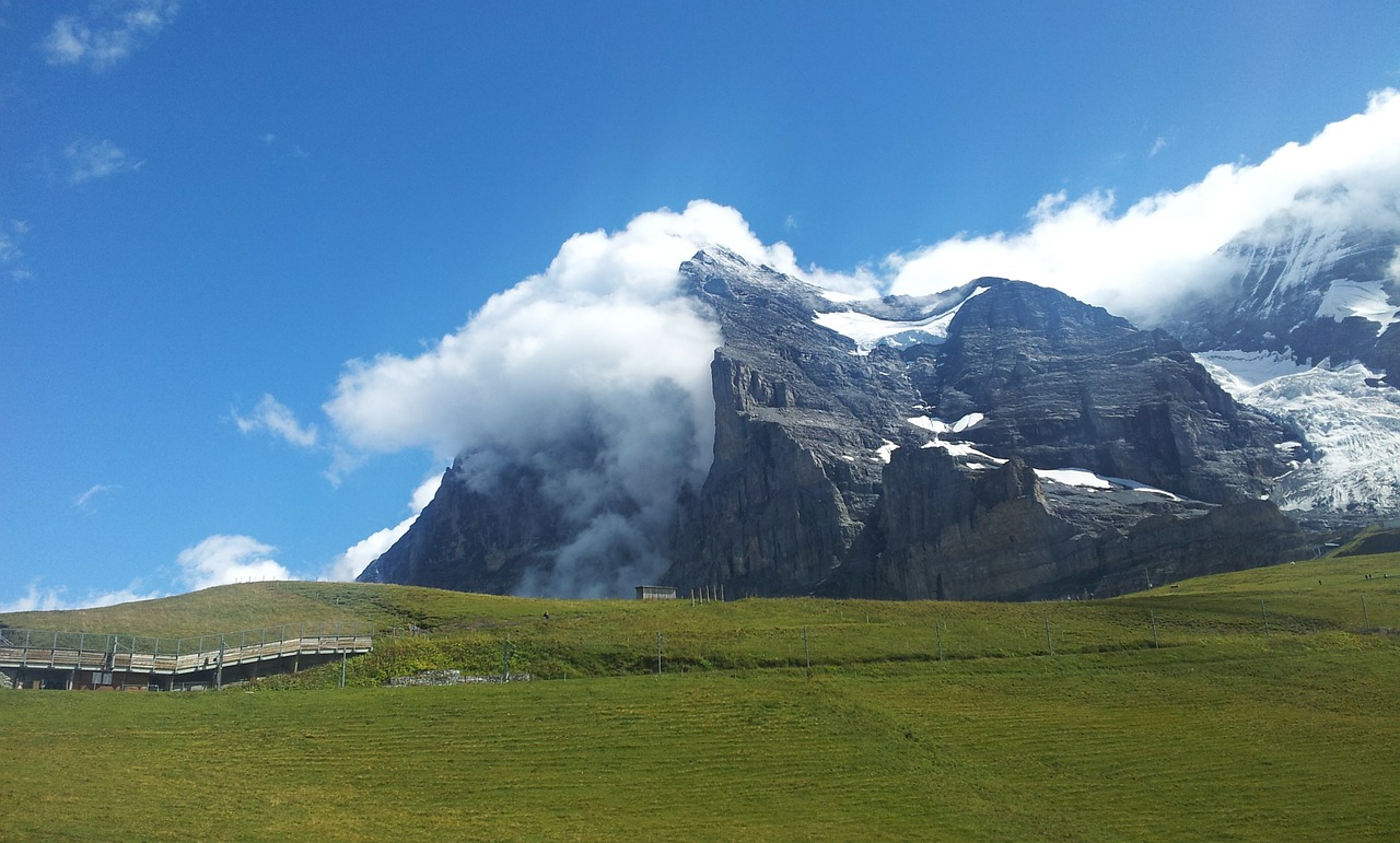 Eigeris, Eigero Šiaurinis Veidas, Šiaurinė Siena, Kleine Scheidegg, Vėjas, Debesys, Debesis Ant Eigero, Kalnai, Grindelwald, Wengen