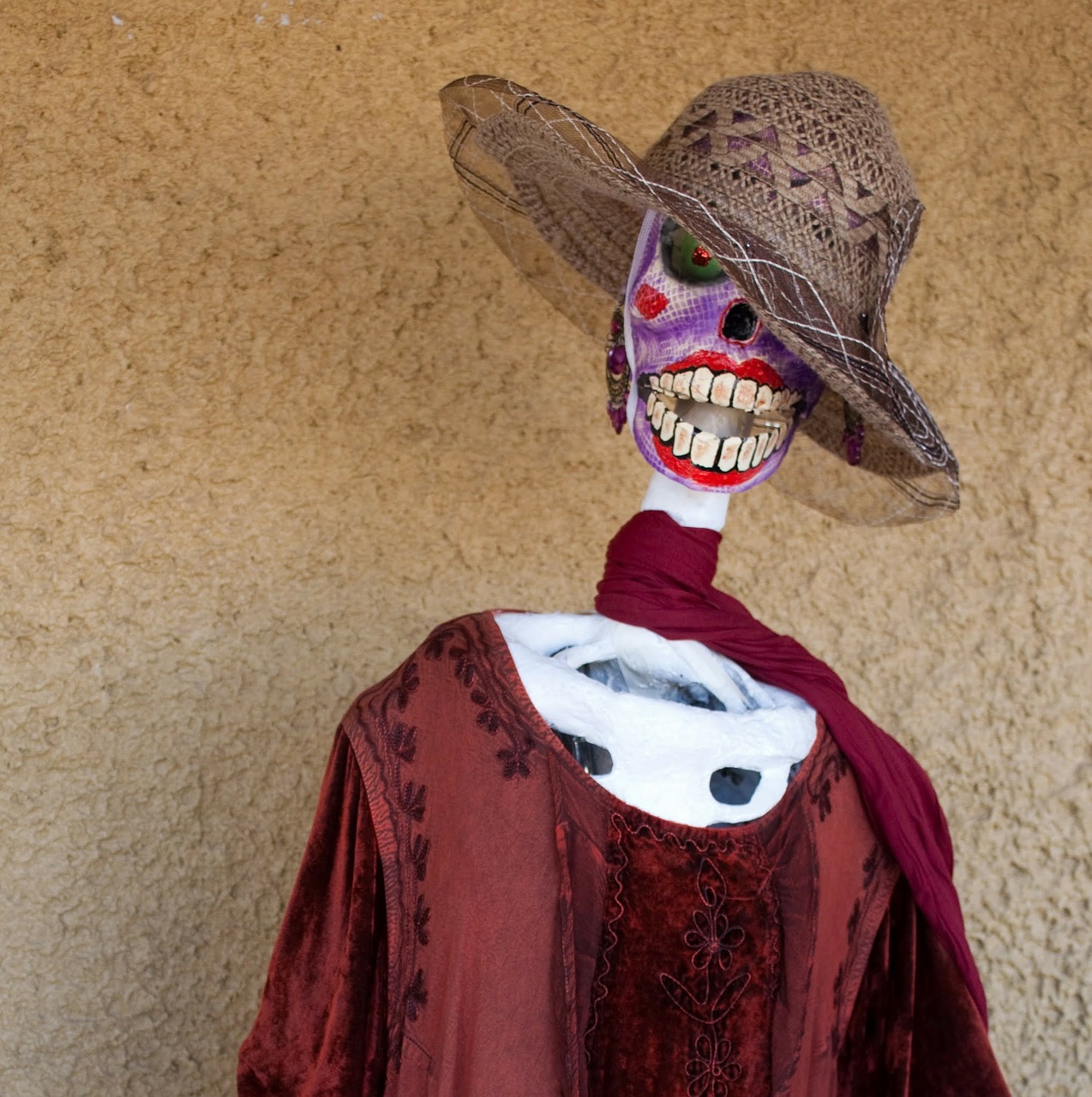 El Dia De Los Muertos, Mirusiųjų Diena, Meksikietis, Skulptūra, Skeletas, Miręs, Mirtis, Meksika, Arizona, Suknelė