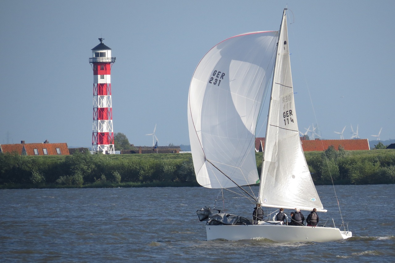 Elbe, Švyturys, Burinė Valtis, Švyturys, Daymark, Kraštovaizdis, Gamta, Upė, Jūrų Transportas, Vanduo