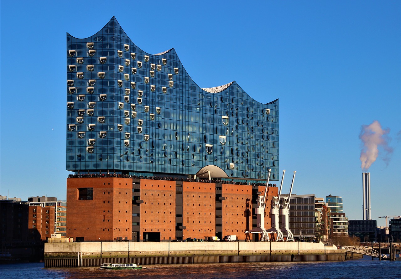Elbės Filharmonijos Salė, Hamburgas, Architektūra, Miestas, Dangus, Kelionė, Upė, Uostas, Koncertų Salė, Uosto Miestas