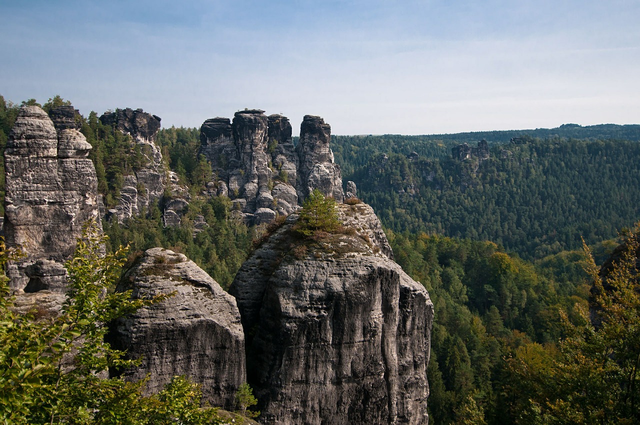 Elbe Smiltainio Kalnai, Saksonijos Šveicarija, Roko Scenos, Rathen, Bastei, Kalnas, Kalnai, Elbe, Rokas, Perspektyva