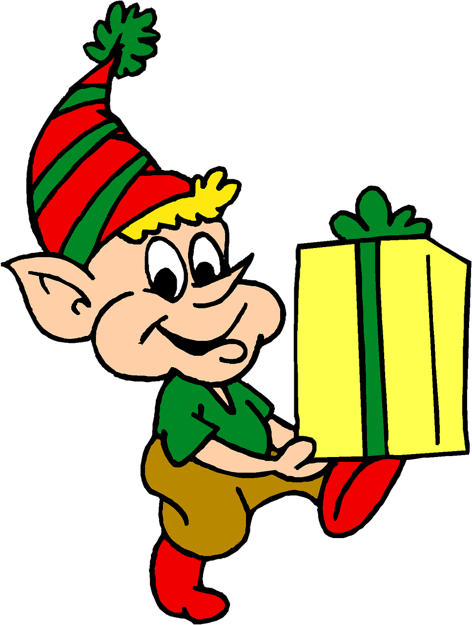 Elfas, Kalėdos, Šventė, Pateikti, Claus, Xmas, Žiema, Šventė, Linksmas, Animacinis Filmas