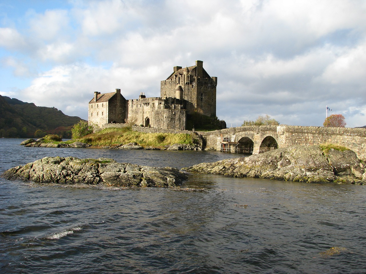 Eilean Donan Pilis, Pilis, Škotija, Kraštovaizdis, Architektūra, Highlands, Vanduo, Donan, Eilean, Istorija