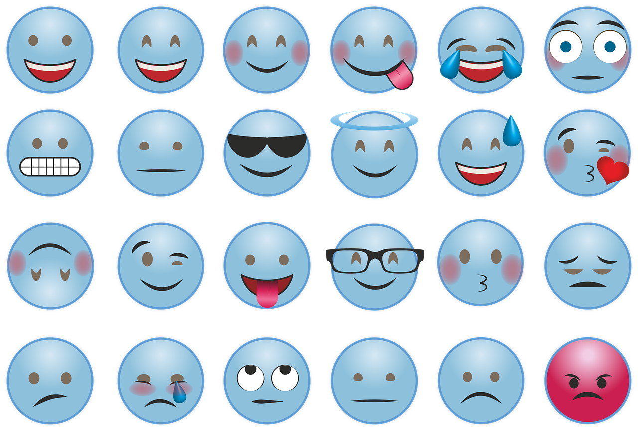 Emoji, Smilie, Whatsapp, Emocija, Mėlynas, Juoktis, Veidas, Laimingas, Gera Nuotaika, Šypsenėlė