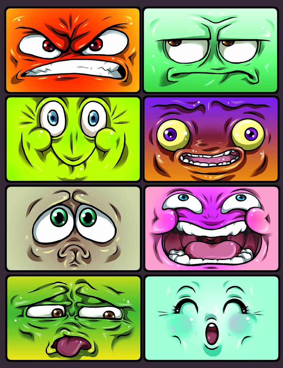 Emocija, Smiley, Piktogramos, Animacinis Filmas, Grafika, Komiksas, Jausmas, Pyktis, Džiaugsmas, Eckel