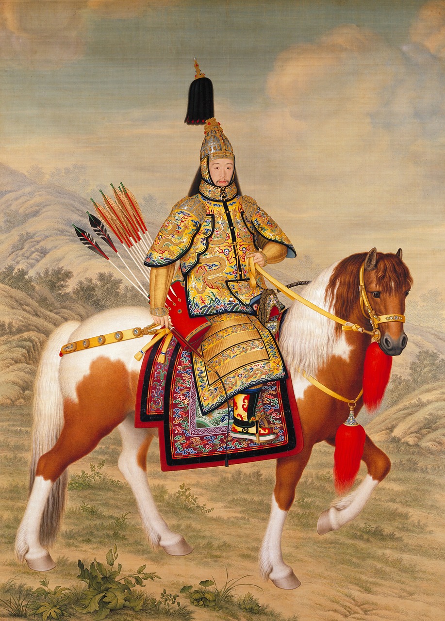 Imperatorius, Kinija, Kinai, Qianlong, Arklys, Reiter, Lankas Ir Strėlė, 1739, Giuseppe Castiglione, Piešimas