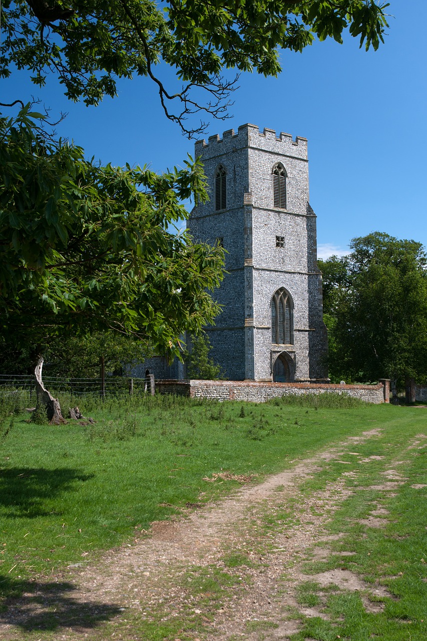 Anglų Sodybos Dvaras, Privati ​​Bažnyčia, Kietas Kreminis, Ashlar Quoins, Felbriggo Turtas, Norfolk, Nemokamos Nuotraukos,  Nemokama Licenzija