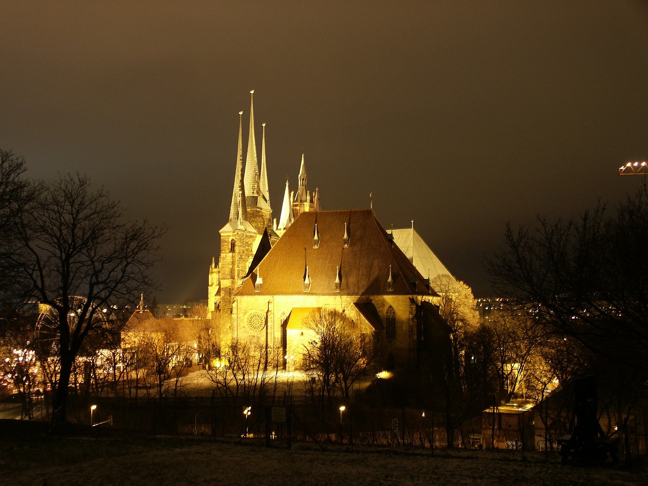 Erfurtas, Dom, Architektūra, Bažnyčia, Apšviestas, Severi Kirche, Turingijos Federalinė Žemė, Architektūra, Katedros Aikštė, Nemokamos Nuotraukos