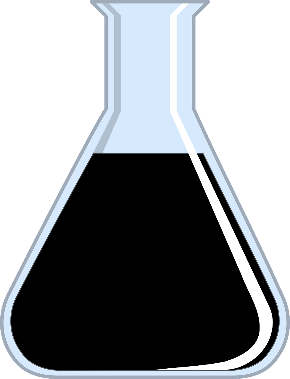 Erlenmejerio Kolba, Kolba, Chemija, Juoda, Laboratorija, Eksperimentas, Mokslinis, Cheminis, Mokslas, Tyrimai