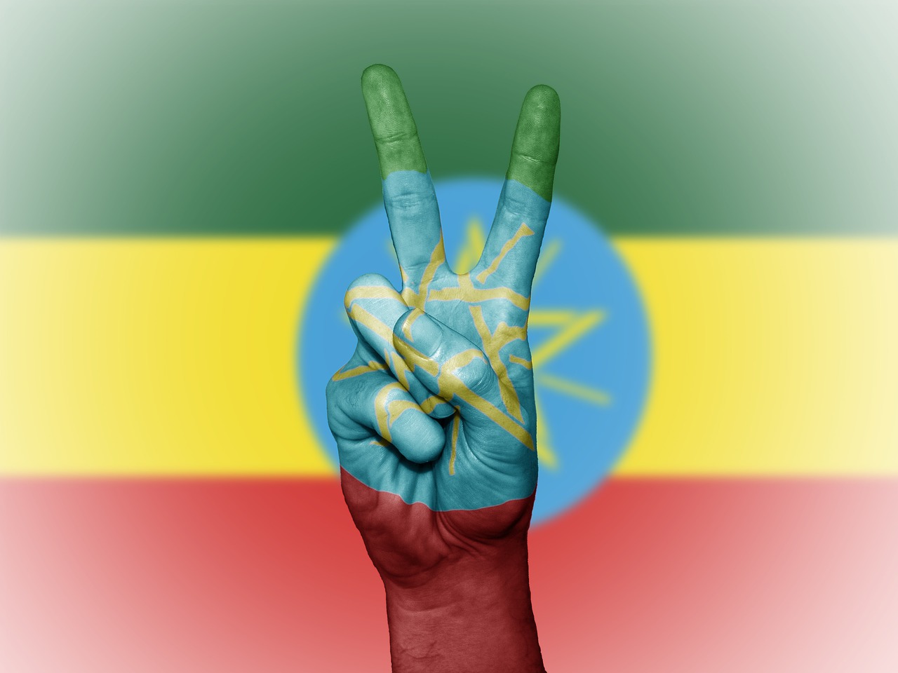 Etiopija, Taika, Ranka, Tauta, Fonas, Reklama, Spalvos, Šalis, Ženminbi, Vėliava