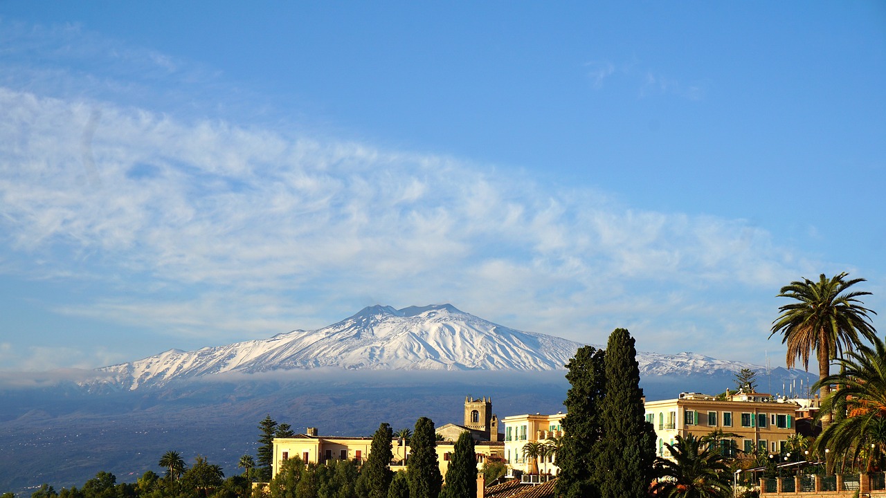 Etna, Vulkanas, Sicilija, Italy, Aukščiausiojo Lygio Susitikimas, Kalnas, Kelionė, Taormina, Sniegas, Žiema