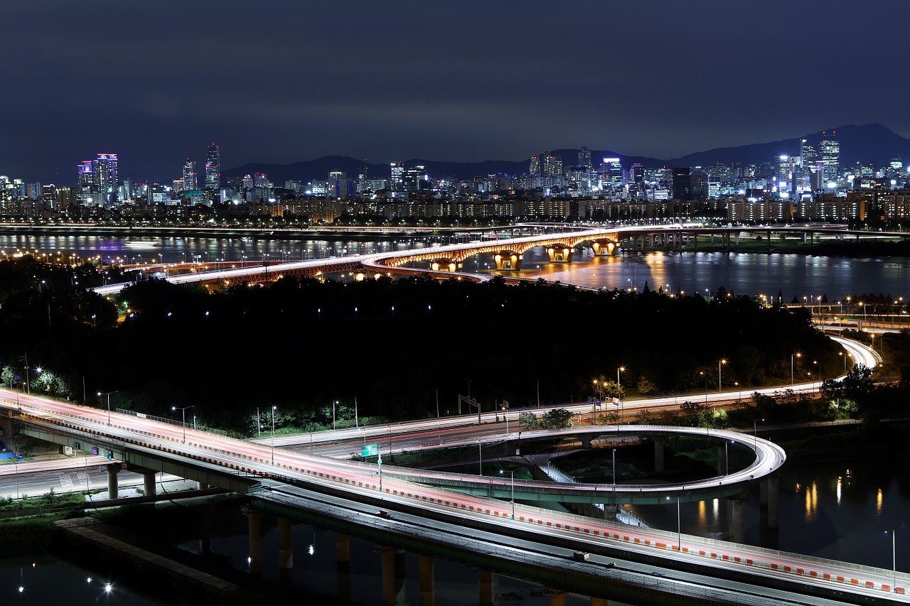 Eungbongsan,  Seongsu Tiltas,  Naktinis Vaizdas, Nemokamos Nuotraukos,  Nemokama Licenzija