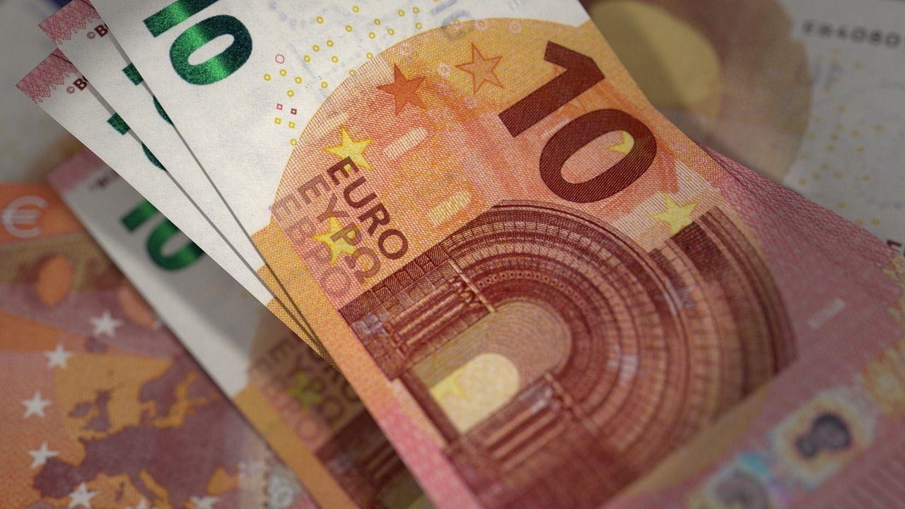 Euras, Banknotai, Valiuta, Sąskaitą, Pinigai, 10 Eurų Banknotai, Pinigai, Blenderis, 3D, Padengti