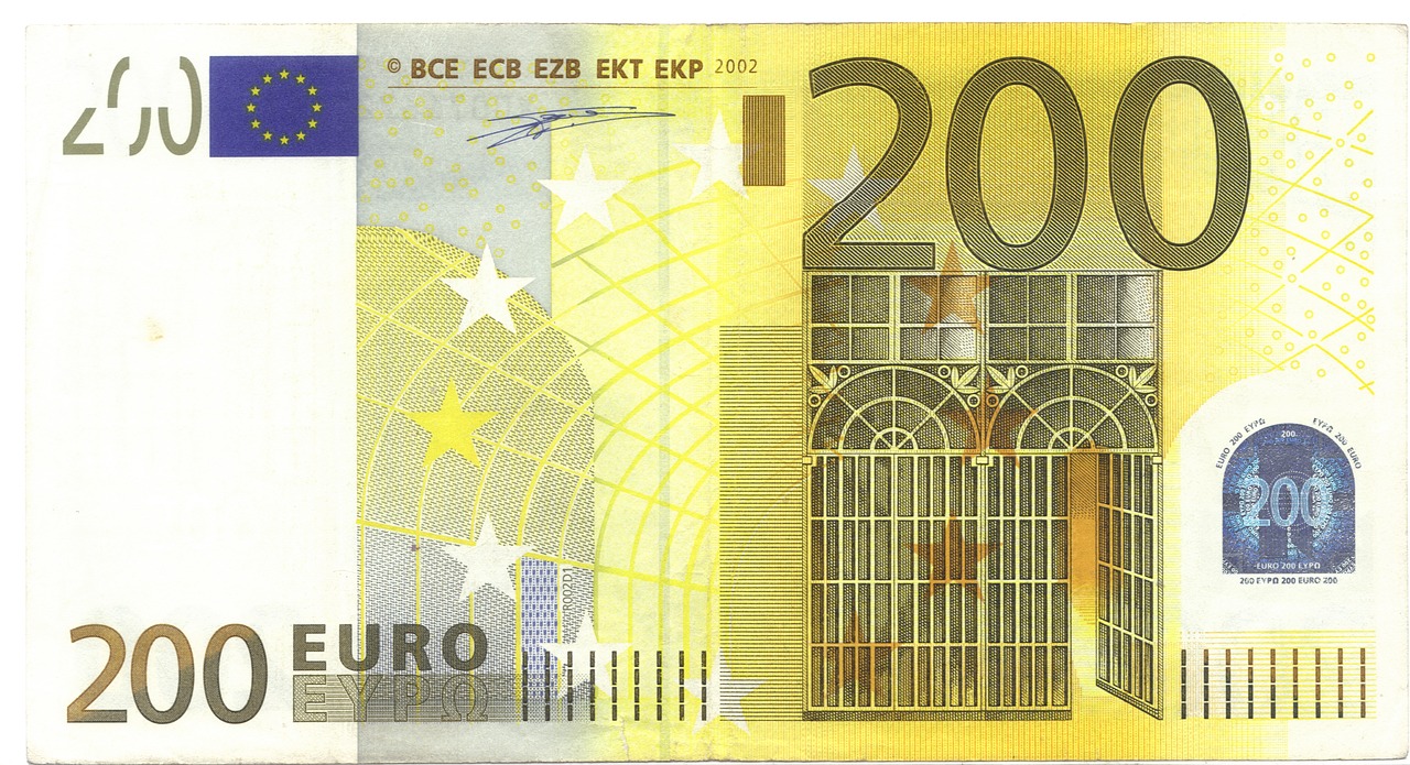 Euras,  Europa,  Banknotas,  Pinigai,  Turtas,  Europos Sąjunga,  200 Eurų,  200,  Popieriniai Pinigai,  Verslas