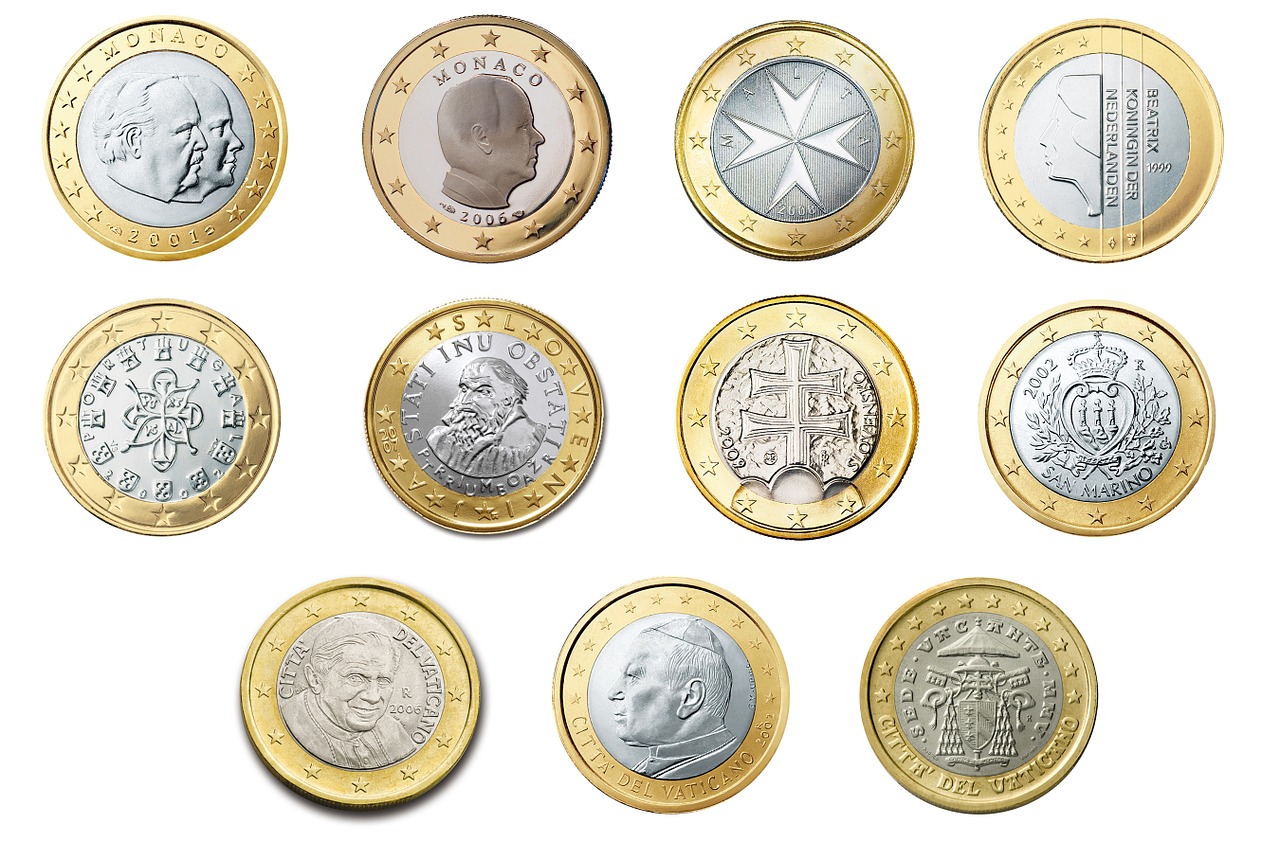Euras, 1, Moneta, Valiuta, Europa, Pinigai, Turtas, Verslas, Finansai, Pelnas