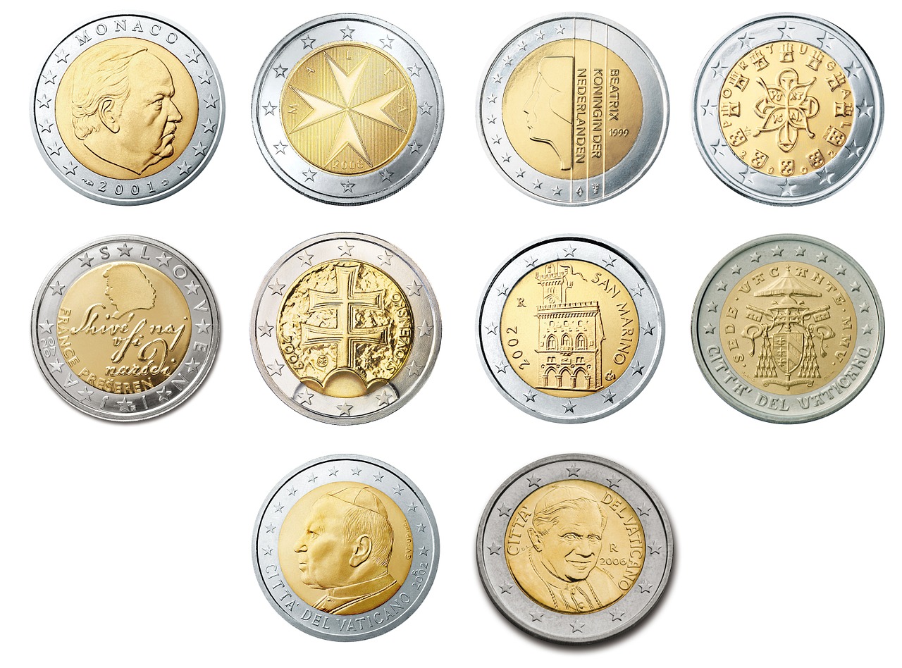 Euras, 2, Moneta, Valiuta, Europa, Pinigai, Turtas, Verslas, Finansai, Pelnas