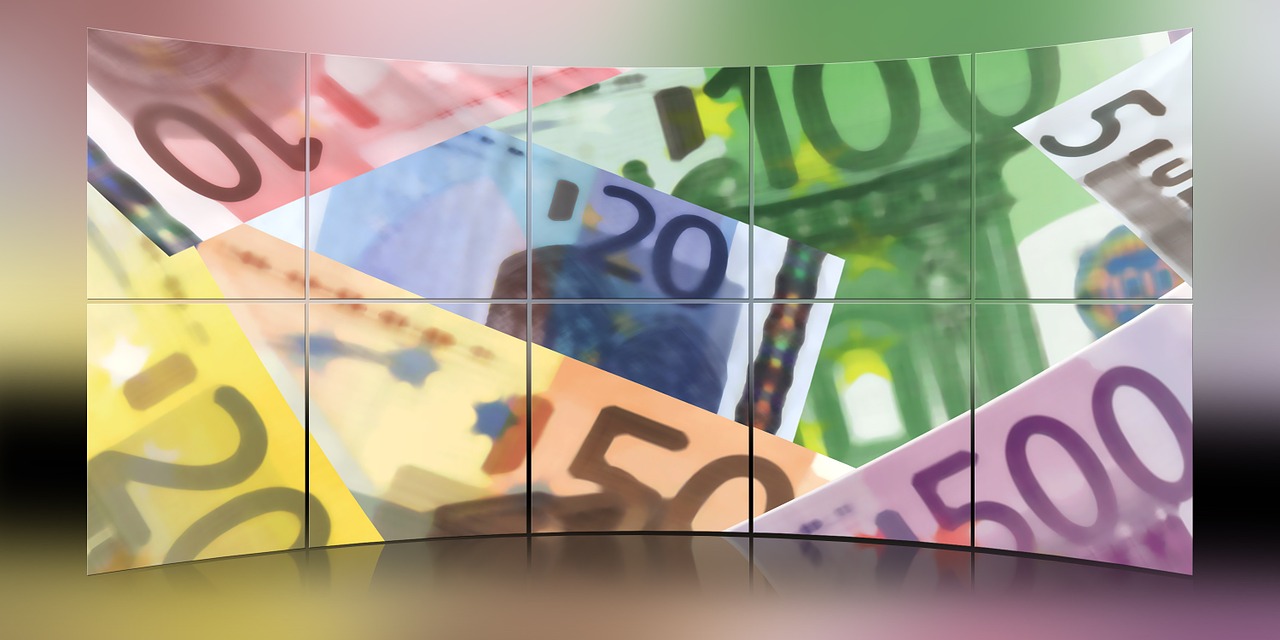 Euras, Finansai, Valiuta, Pinigai, Sumokėti, Sąskaitos, Dolerio Kupiūra, Sąskaitą, Popieriniai Pinigai, Euro Ženklas