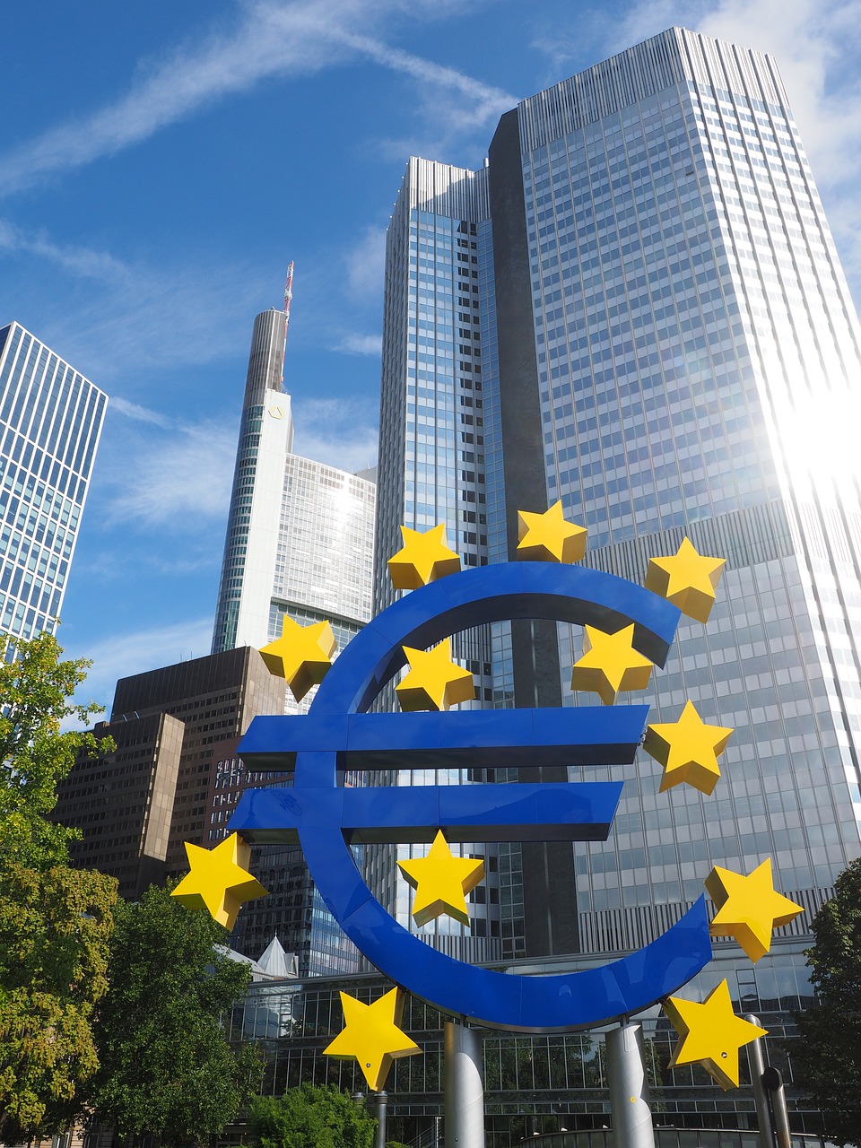Euro Bokštas, Dangoraižis, Centro, Frankfurtas Yra Pagrindinė Vokietija, Pastatas, Bank Für Gemeinwirtschaft, Bfg, Ecb-Central, Europos Centrinis Bankas, Ecb