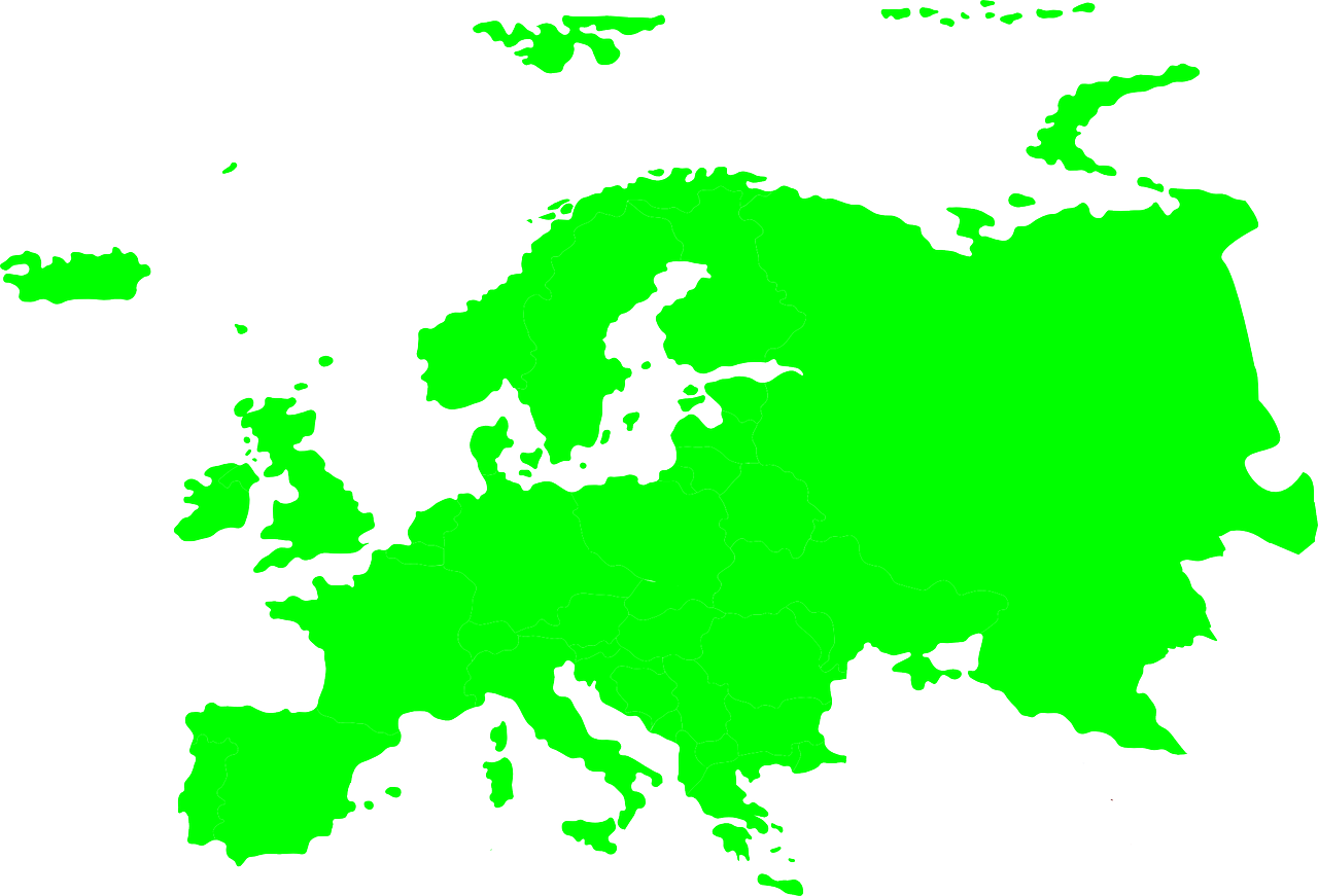 Europa, Žemynas, Žemėlapis, Šalyse, Eu, Eurazija, Žalias, Nemokama Vektorinė Grafika, Nemokamos Nuotraukos,  Nemokama Licenzija