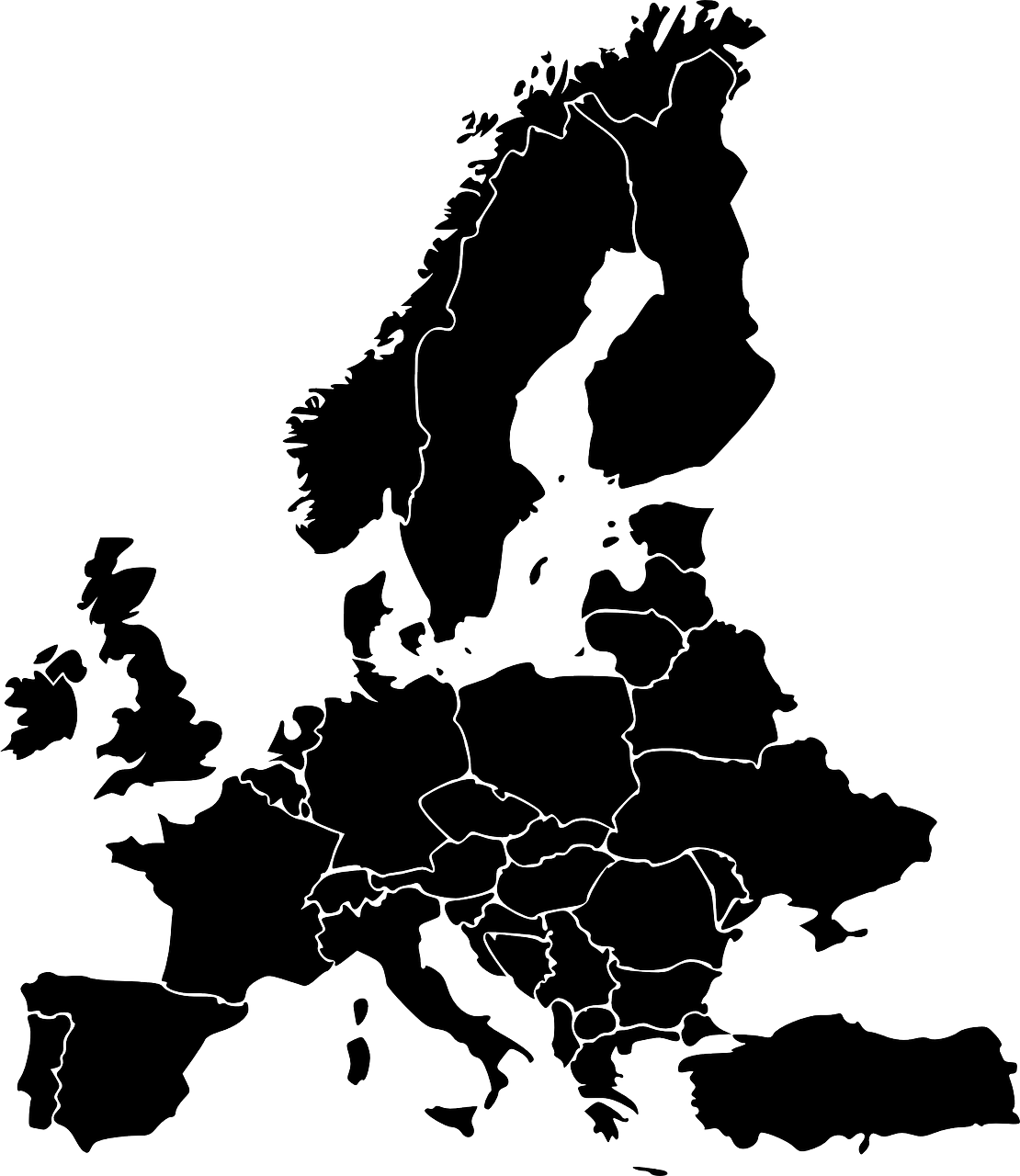 Europa, Žemėlapis, Šalyse, Siluetas, Nemokama Vektorinė Grafika, Nemokamos Nuotraukos,  Nemokama Licenzija