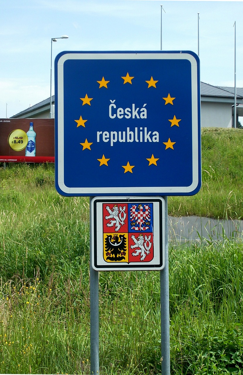 Europa, Sienos, Čekijos Respublika, Skydas, Mėlynas, Žvaigždė, Valstybė, Valstybės Siena, Nemokamos Nuotraukos,  Nemokama Licenzija