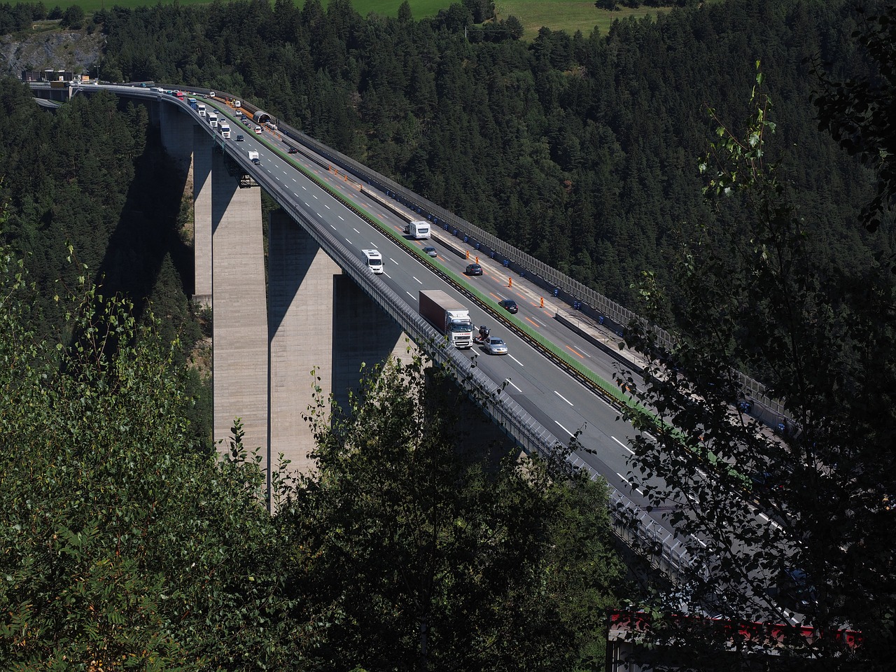 Europos Tiltas, Tiltas, Greitkelis, Automobilinis Tiltas, Brenner Autobahn, Degiklis, Kelias, Greitkelis, Plieno Betono Konstrukcija, Motyvas Nuotrauka