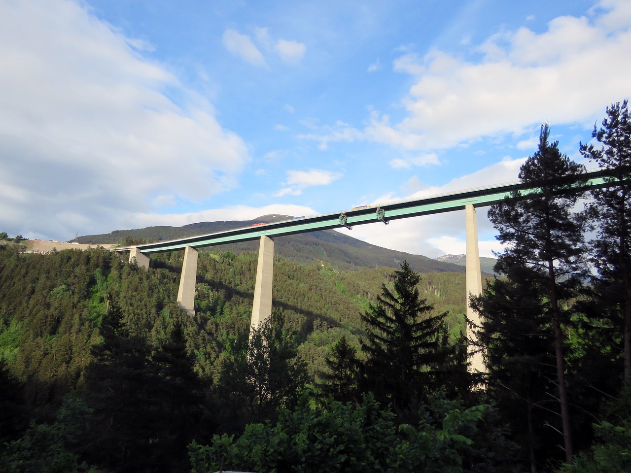 Europa Tiltas,  Dangus,  Tiltas,  Statyba,  Austrija,  Automobilių Tiltas,  Pietų Tirolio,  Degiklis,  Highway,  Mėlyna