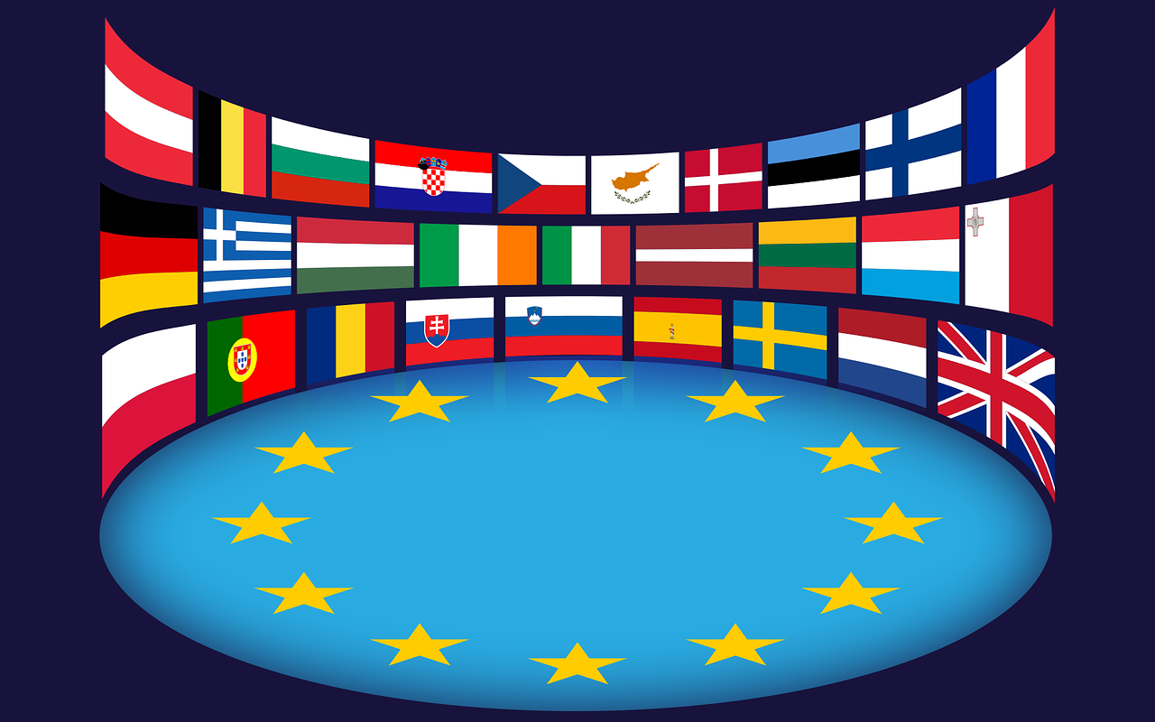 Europos Sąjunga, Vėliavos, Žvaigždės, Eu, Šalyse, Tautos, Simbolis, Politika, Politinis, Visuotinis