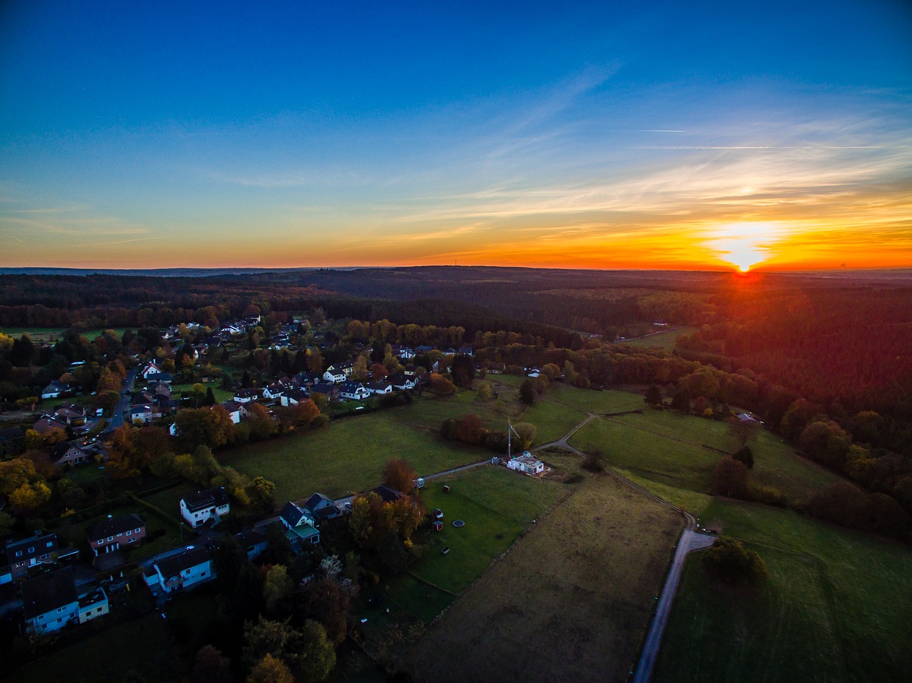 Vakaras, Saulėlydis, Dangus, Vakarinis Dangus, Dusk, Kraštovaizdis, Oranžinė, Afterglow, Abendstimmung, Eifel