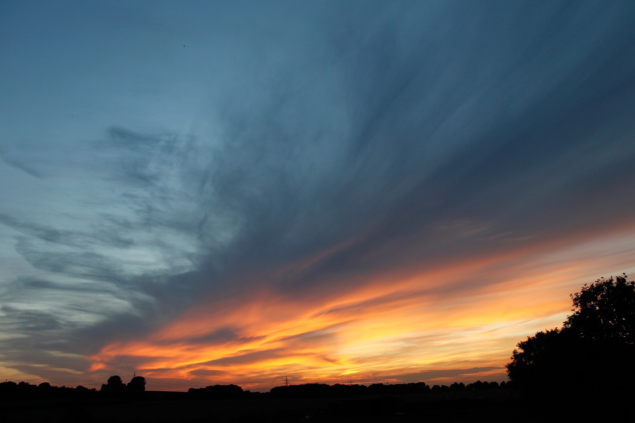 Vakarinis Dangus, Afterglow, Debesys, Abendstimmung, Dusk, Dangus, Platus, Mėlynas, Oranžinė, Nemokamos Nuotraukos