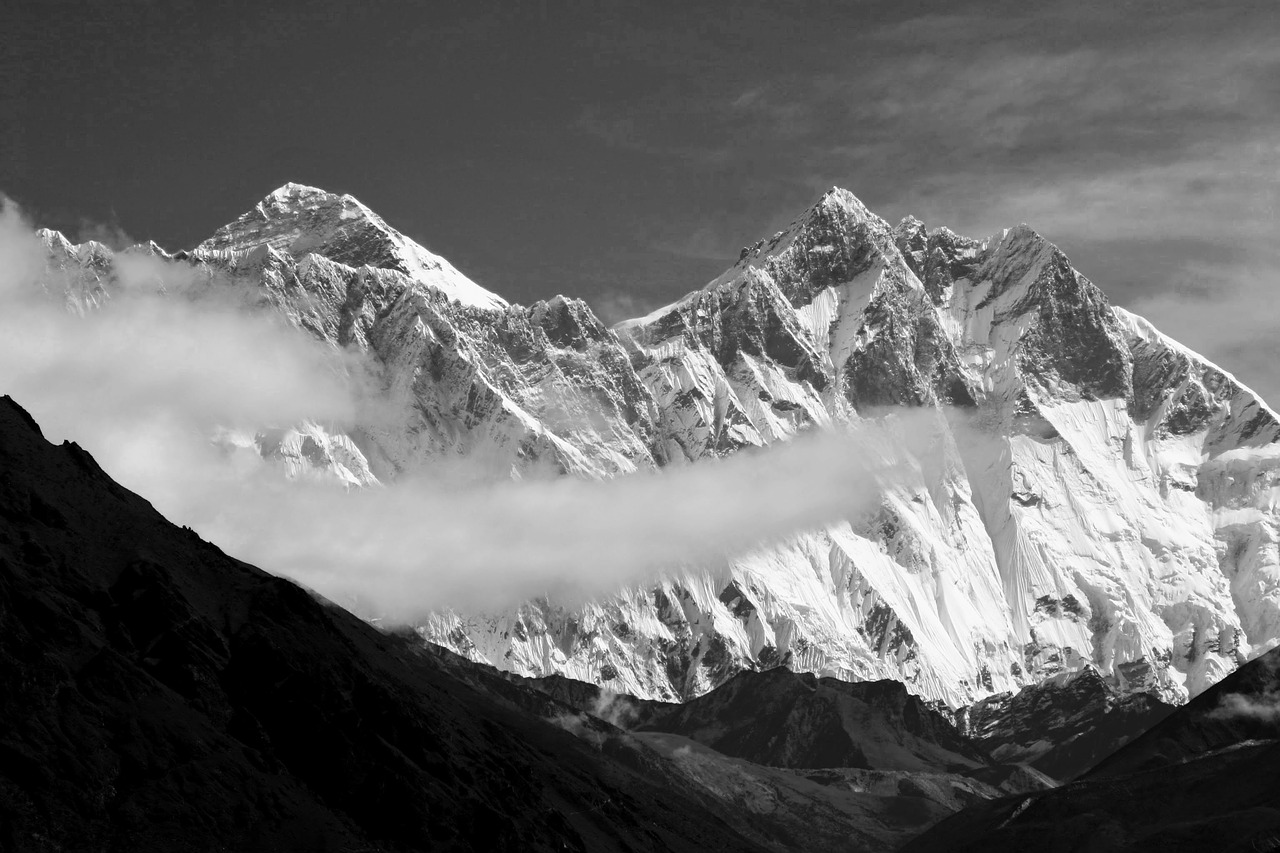 Everest, Lhotse, Nepalas, Khumbu, Kalnas, Himalaja, Aukščiausiojo Lygio Susitikimas, Debesis, Pasivaikščiojimas, Sniegas