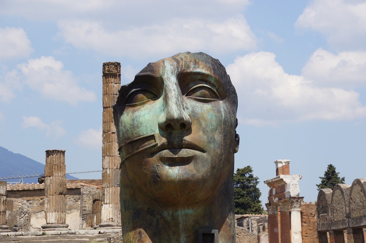 Veidas, Skulptūra, Pompėja, Italy, Šiuolaikiška, Senovės, Galva, Statula, Architektūra, Žmogus