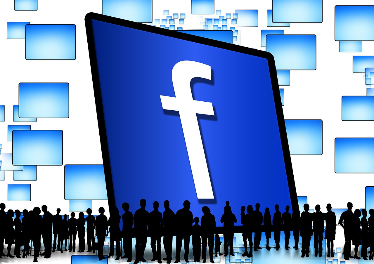 Facebook, Mėlynas, Lenta, Žmogus, Bendruomenė, Siluetai, Internetas, Tinklas, Platforma, Bendrovė