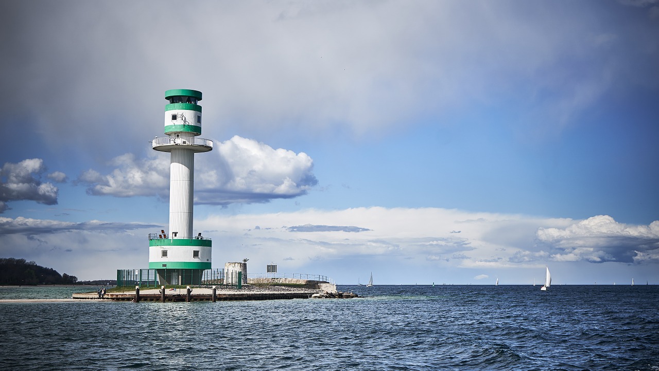 Falkenstein, Kiel, Švyturys, Kieler Firth, Fjordas, Kanalas, Nok, Uostas, Namai, Vanduo