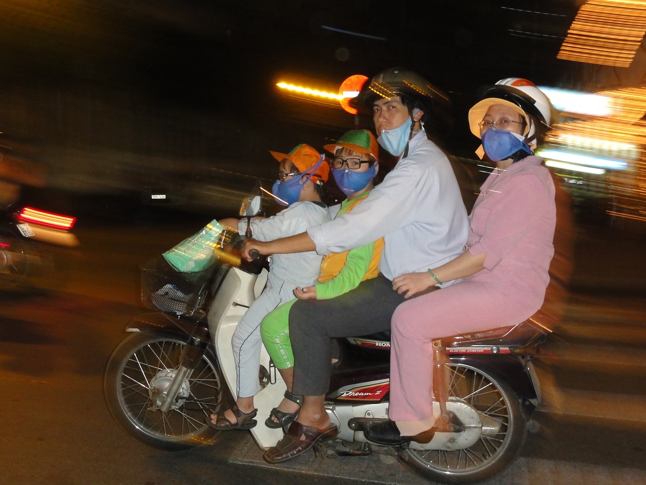 Šeima, Motociklas, Naktį, Saigon, Nemokamos Nuotraukos,  Nemokama Licenzija