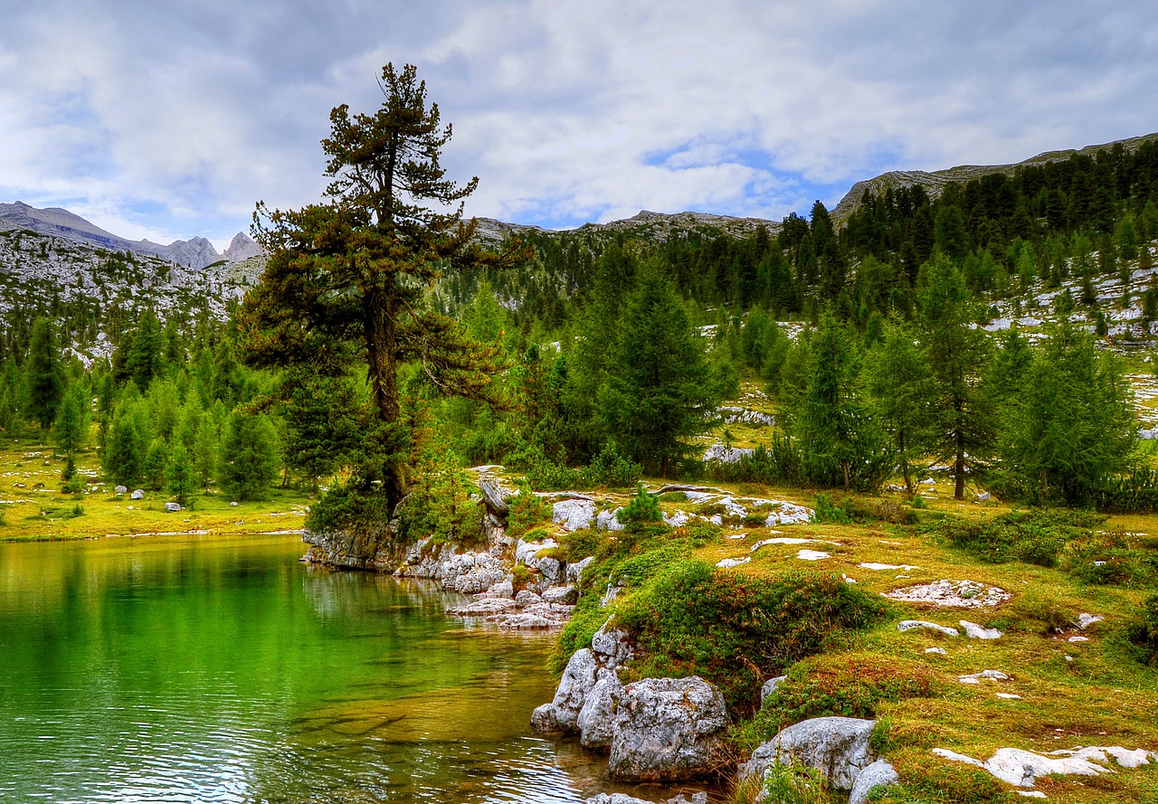 Fanai, Dolomitai, Kalnai, Kalnų Peizažas, Kraštovaizdis, Fanes Alm, Žygiai, Alpių, Rokas, Upė