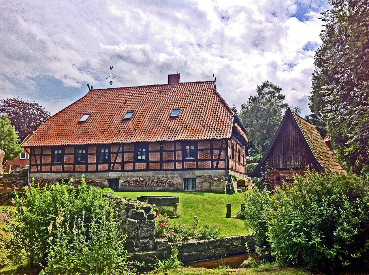 Ūkis, Lüneburg Heath, Hof, Žemdirbystė, Žemės Ūkio, Tvartas, Pastatas, Istoriškai, Kaimiškas, Romantiškas